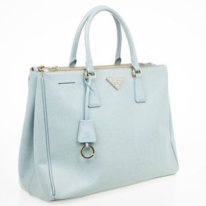 Prada saffiano large lux galleria tote lake blue